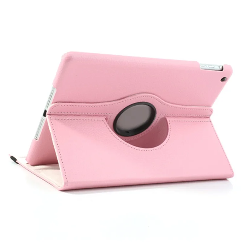 360 Degree Rotating Litchi Leather Protective Case for iPad Air - Pink