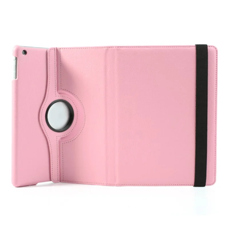 360 Degree Rotating Litchi Leather Protective Case for iPad Air - Pink