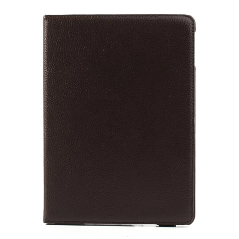 360 Degree Rotating Litchi Leather Folio Case for iPad Air - Brown