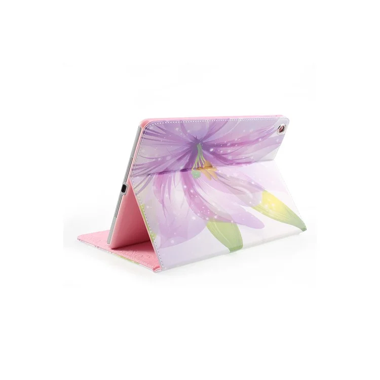 Sparkling Rhinestone Purple Blossom Smart Awakening Leather Case for iPad Air 5