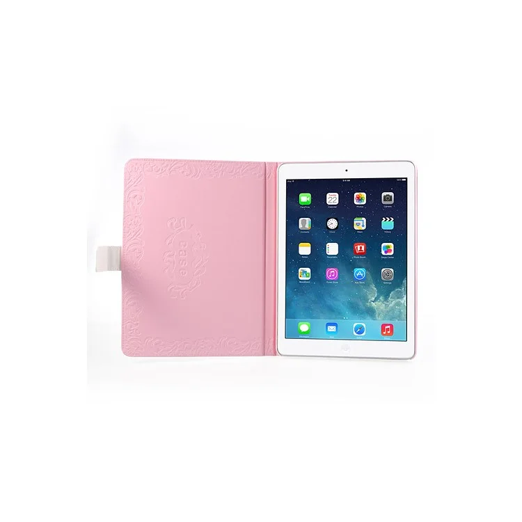 Sparkling Rhinestone Purple Blossom Smart Awakening Leather Case for iPad Air 5
