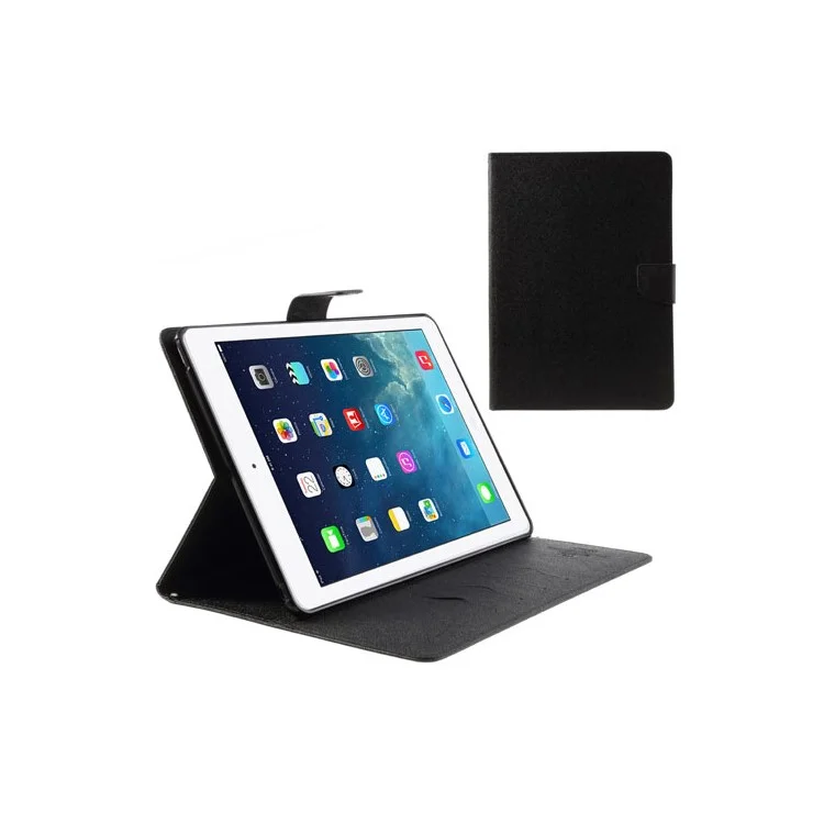 Mercury Goospery Leather Fancy Diary Wallet Flip Case Cover for iPad Air 5 - Black