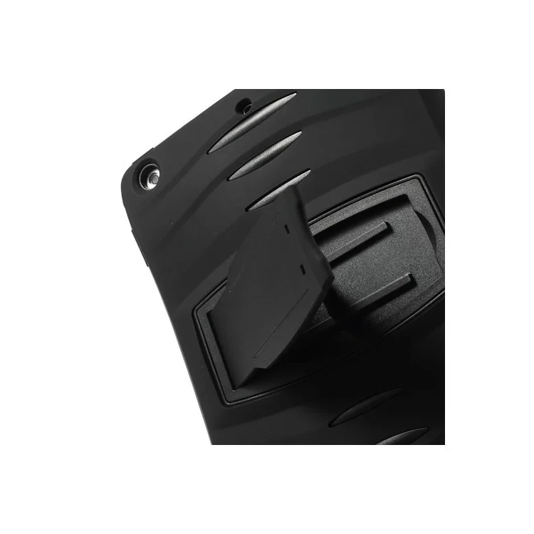 Three Pieces Snap-on Rugged Plastic & Silicone Hybrid Case for iPad Air - Black