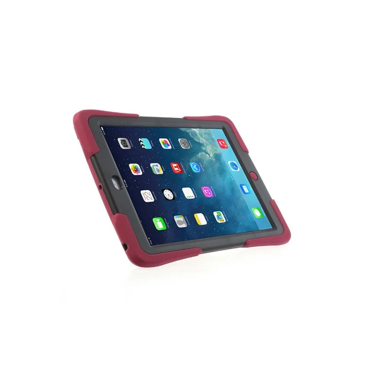 Three Pieces Snap-on Rugged Plastic & Silicone Hybrid Shell for iPad Air - Black / Red