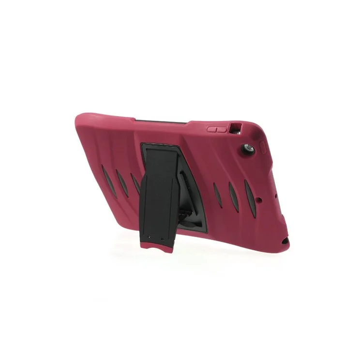 Three Pieces Snap-on Rugged Plastic & Silicone Hybrid Shell for iPad Air - Black / Red