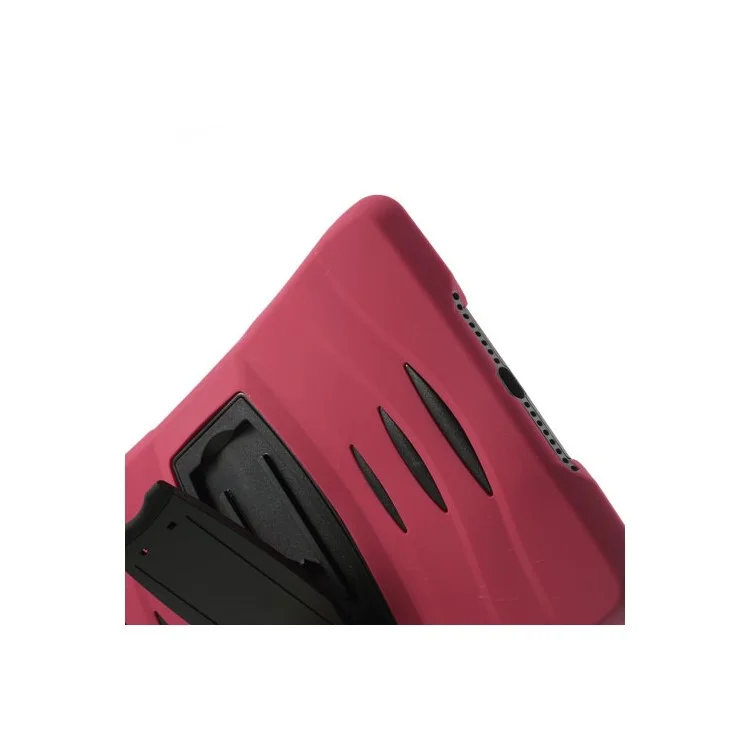 Three Pieces Snap-on Rugged Plastic & Silicone Hybrid Shell for iPad Air - Black / Red