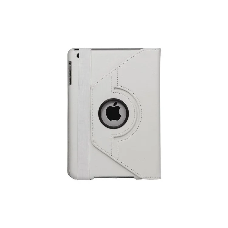 360 Degree Rotary iPad Mini Leather Case with Elastic Strap - White