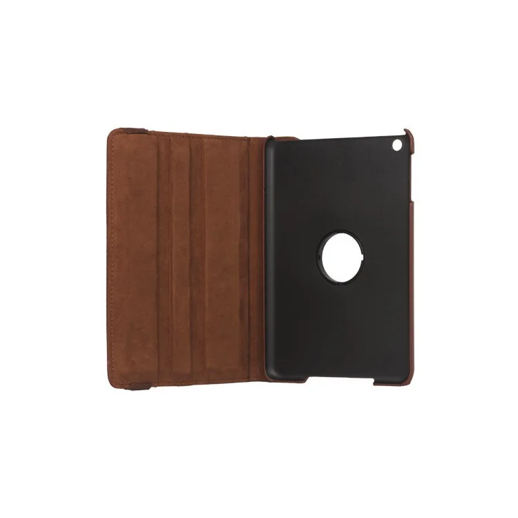 360 Degree Rotary Leather Case Cover for iPad Mini - Brown