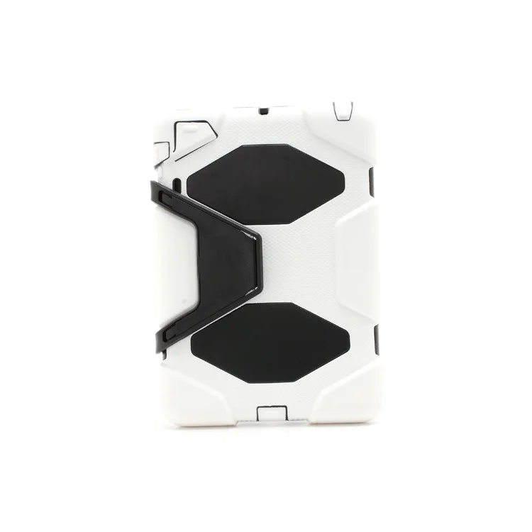 Survivor Military Duty Silicone & PC Hybrid Hard Case for iPad Mini with Stand - Black / White