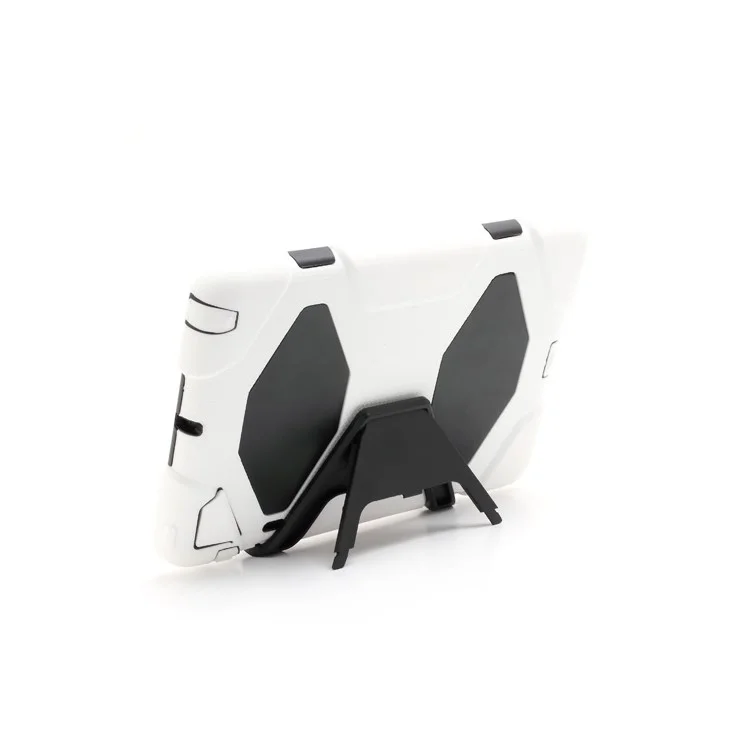 Survivor Military Duty Silicone & PC Hybrid Hard Case for iPad Mini with Stand - Black / White
