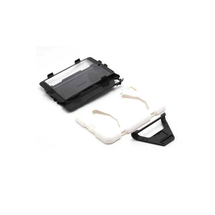 Survivor Military Duty Silicone & PC Hybrid Hard Case for iPad Mini with Stand - Black / White