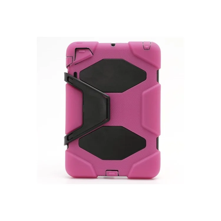 Survivor Military Duty Silicone & PC Hybrid Hard Cover for iPad Mini with Stand - Black / Rose