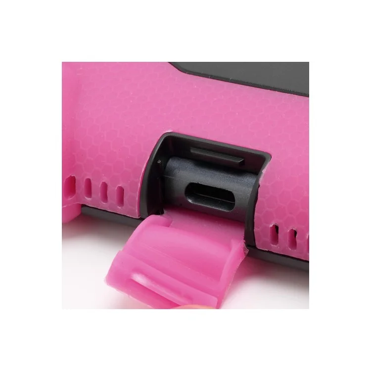 Survivor Military Duty Silicone & PC Hybrid Hard Cover for iPad Mini with Stand - Black / Rose