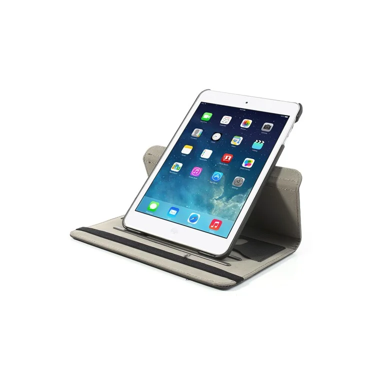 Black Cloth Leather Case for iPad mini / iPad mini 2 (Retina), 360 Degree Rotary & Card Slots