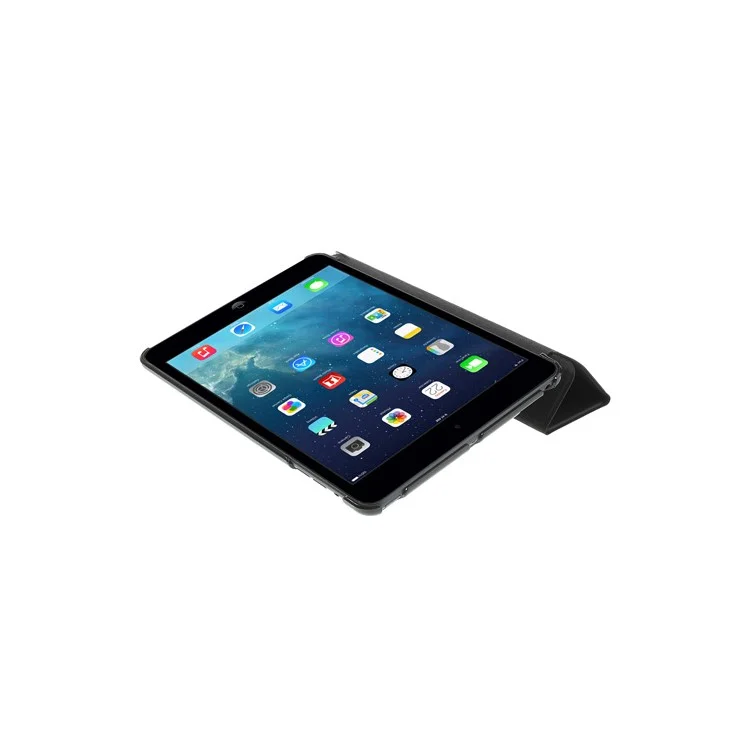 Black Folio Tri-fold Smart Leather Cover + PC Back Case for iPad mini / iPad mini 2 with Retina Display