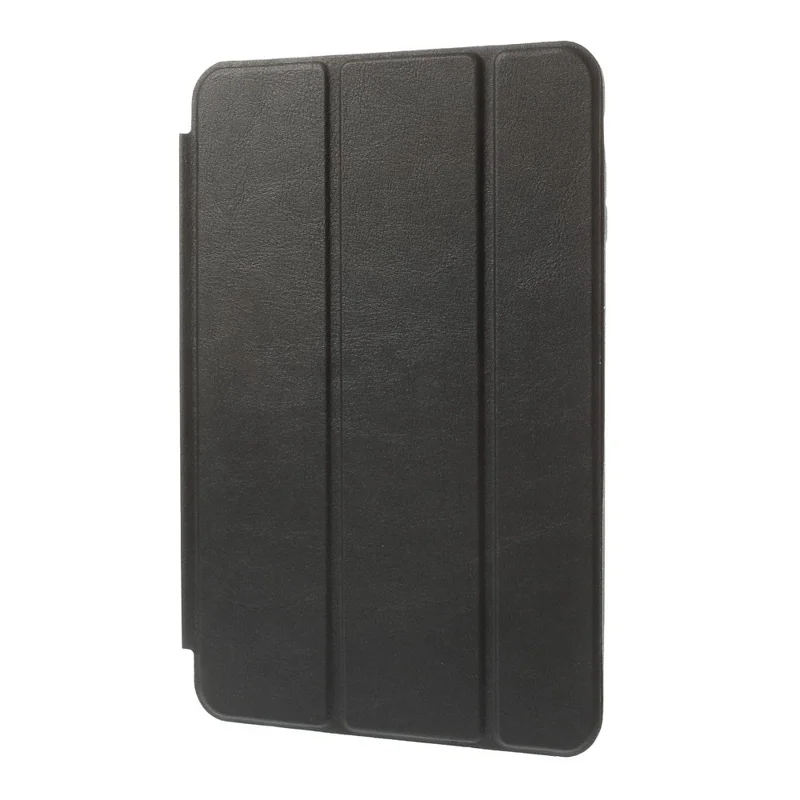 Tri-fold Aniline-dyed PU Leather Smart Case for iPad Mini / iPad Mini Retina w/ 2-way Kickstand - Black