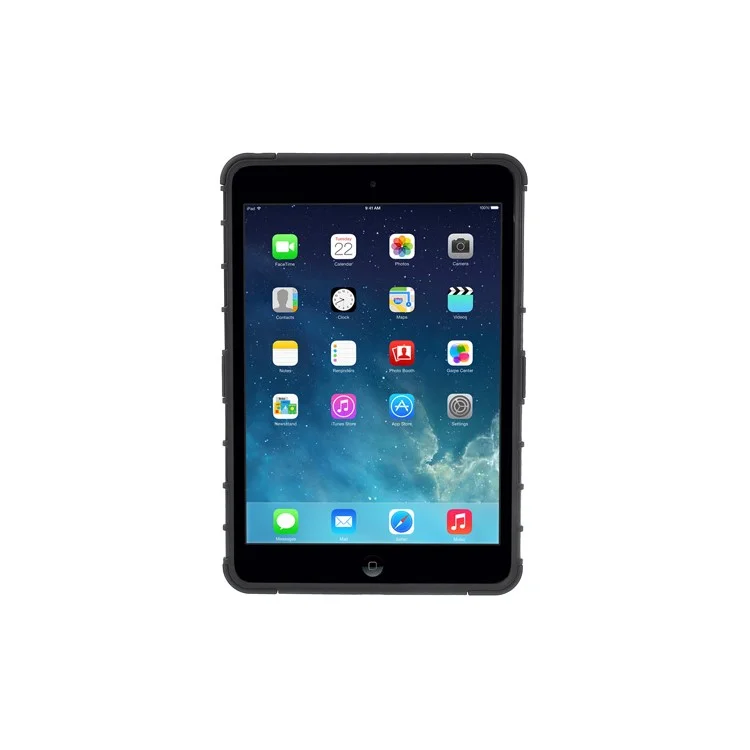 Grid Plastic & TPU Hybrid Case w/ Stand for iPad Mini / iPad Mini with Retina Display - Black