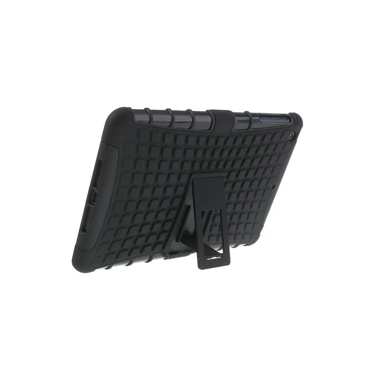 Grid Plastic & TPU Hybrid Case w/ Stand for iPad Mini / iPad Mini with Retina Display - Black