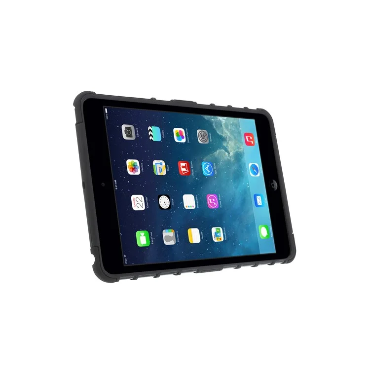 Grid Plastic & TPU Hybrid Case w/ Stand for iPad Mini / iPad Mini with Retina Display - Black