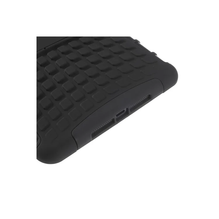 Grid Plastic & TPU Hybrid Case w/ Stand for iPad Mini / iPad Mini with Retina Display - Black