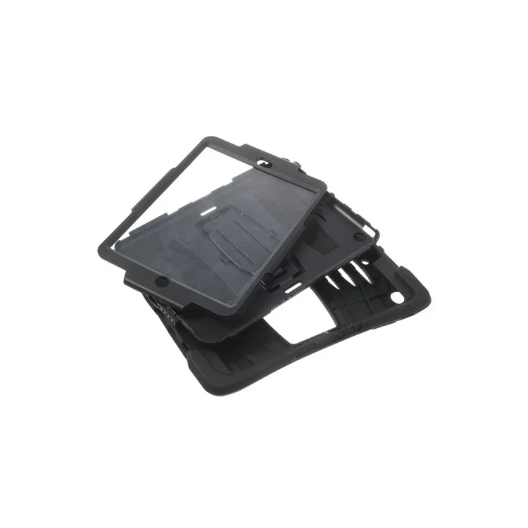 Rugged Anti-slip Plastic & Silicone Hybrid Case w/ Stand for iPad Mini / iPad Mini 2 with Retina Display - Black