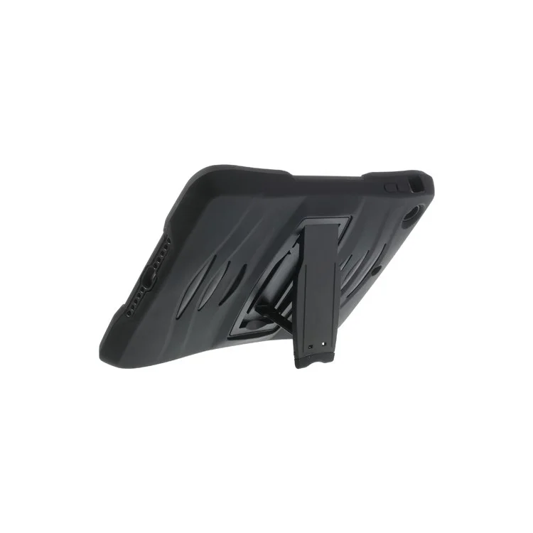 Rugged Anti-slip Plastic & Silicone Hybrid Case w/ Stand for iPad Mini / iPad Mini 2 with Retina Display - Black