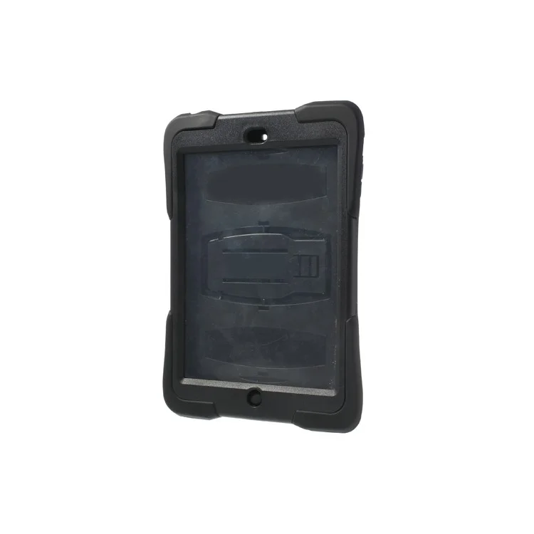 Rugged Anti-slip Plastic & Silicone Hybrid Case w/ Stand for iPad Mini / iPad Mini 2 with Retina Display - Black