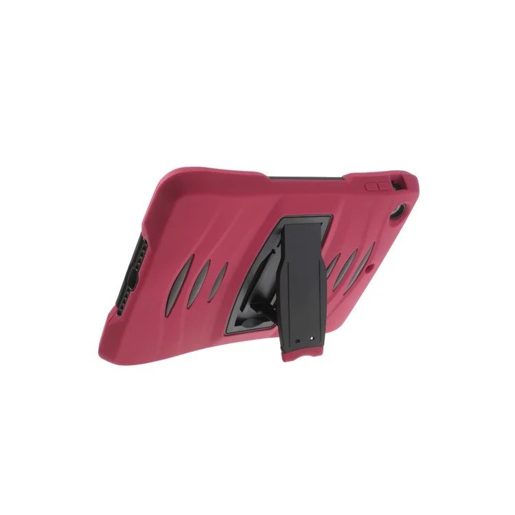Rugged Anti-slip Plastic & Silicone Hybrid Stand Case for iPad Mini / iPad Mini 2 with Retina Display - Black / Red