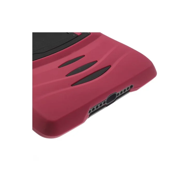 Rugged Anti-slip Plastic & Silicone Hybrid Stand Case for iPad Mini / iPad Mini 2 with Retina Display - Black / Red