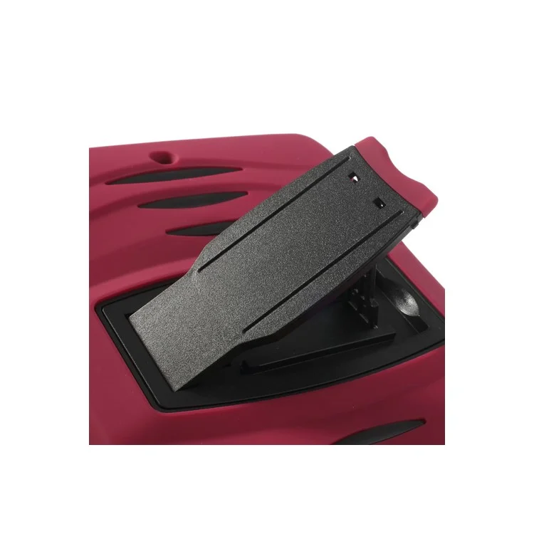 Rugged Anti-slip Plastic & Silicone Hybrid Stand Case for iPad Mini / iPad Mini 2 with Retina Display - Black / Red