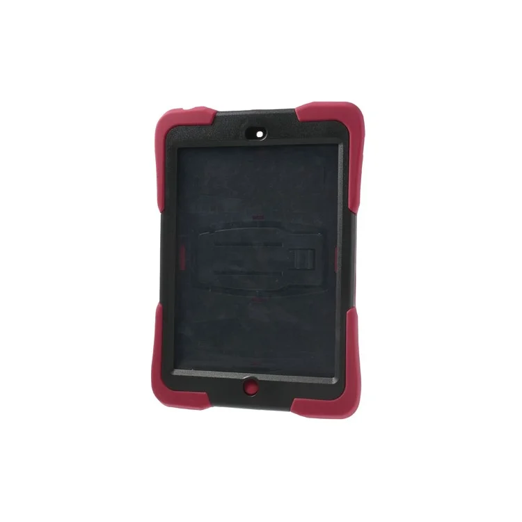 Rugged Anti-slip Plastic & Silicone Hybrid Stand Case for iPad Mini / iPad Mini 2 with Retina Display - Black / Red