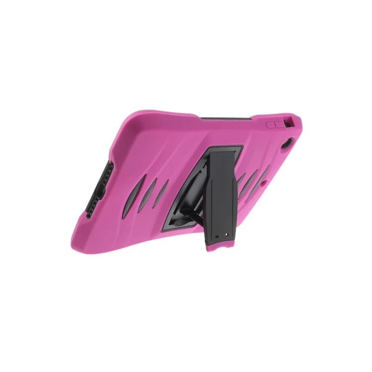 Rugged Anti-slip Plastic & Silicone Hybrid Stand Cover for iPad Mini / iPad Mini 2 with Retina Display - Black / Rose