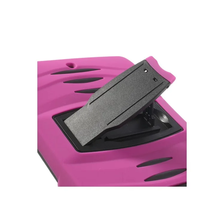 Rugged Anti-slip Plastic & Silicone Hybrid Stand Cover for iPad Mini / iPad Mini 2 with Retina Display - Black / Rose