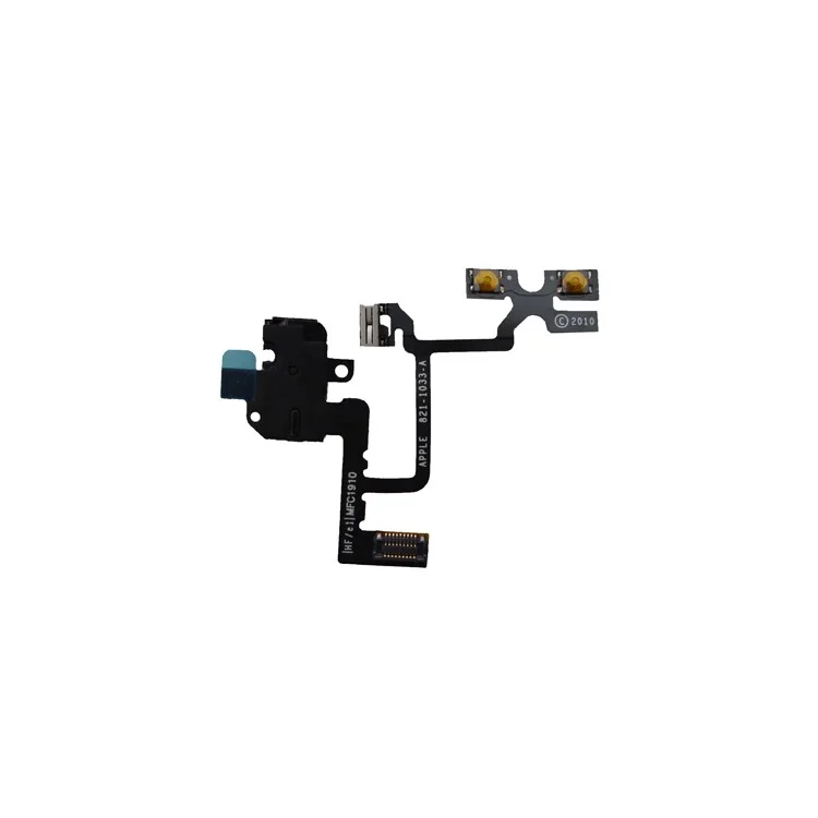 Black Audio Earphone Jack Flex Circuit Cable for iPhone 4 4G