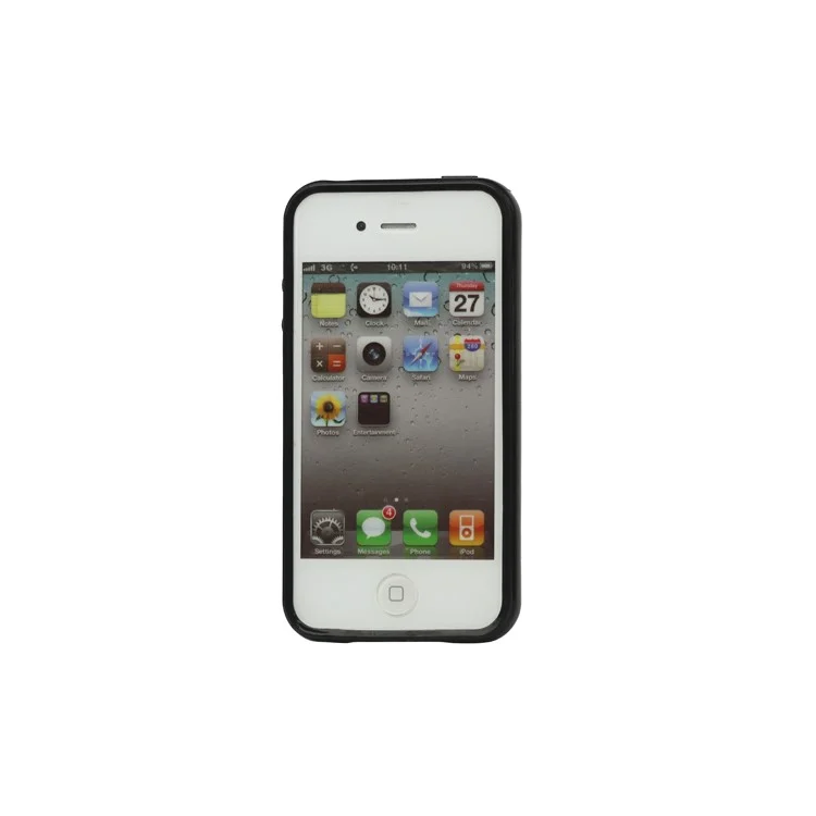 Lustrous TPU Case for iPhone 4 CDMA iPhone 4S - Black