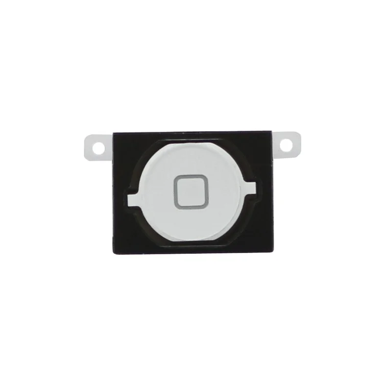 For iPhone 4S Home Button Key with Rubber Ring Pad - White
