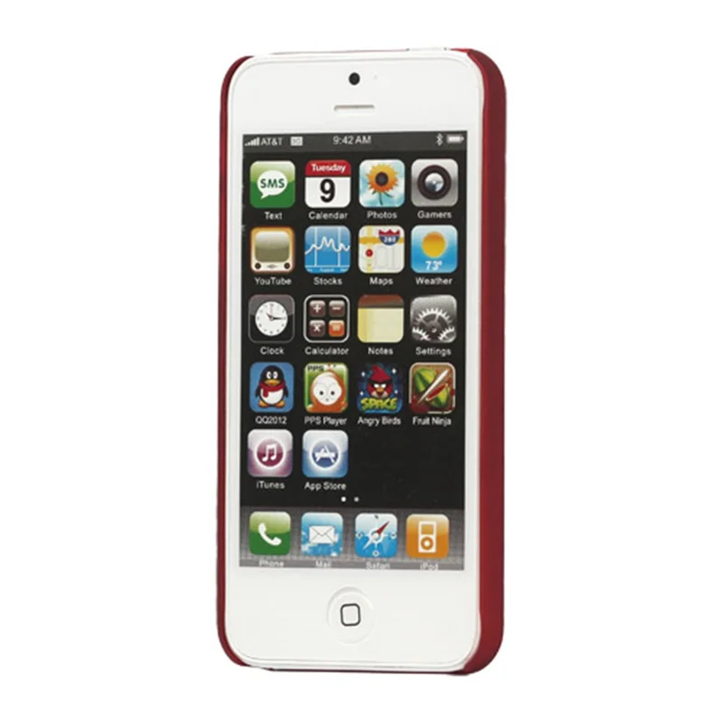 Rubberized Matte Hard Back Case for iPhone 5 - Red