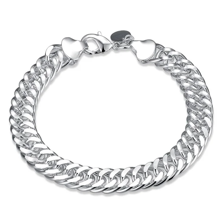 Men's Silver Plated Braided Rope Chain Bracelet