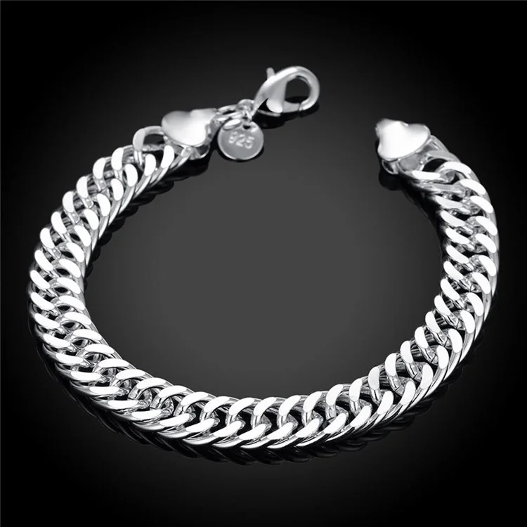 Men's Silver Plated Braided Rope Chain Bracelet