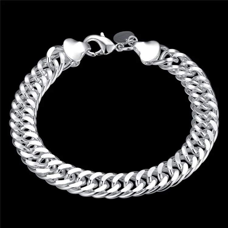 Men's Silver Plated Braided Rope Chain Bracelet