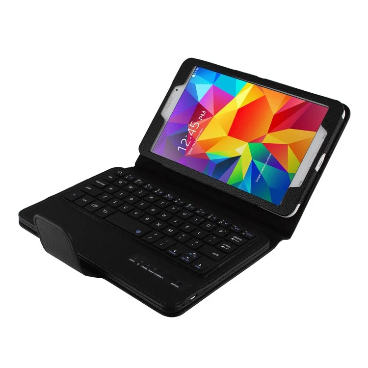Black Lychee PU Leather Case Stand w/ Removable Bluetooth Keyboard for Samsung Galaxy Tab 4 8.0 T335 T331 T330