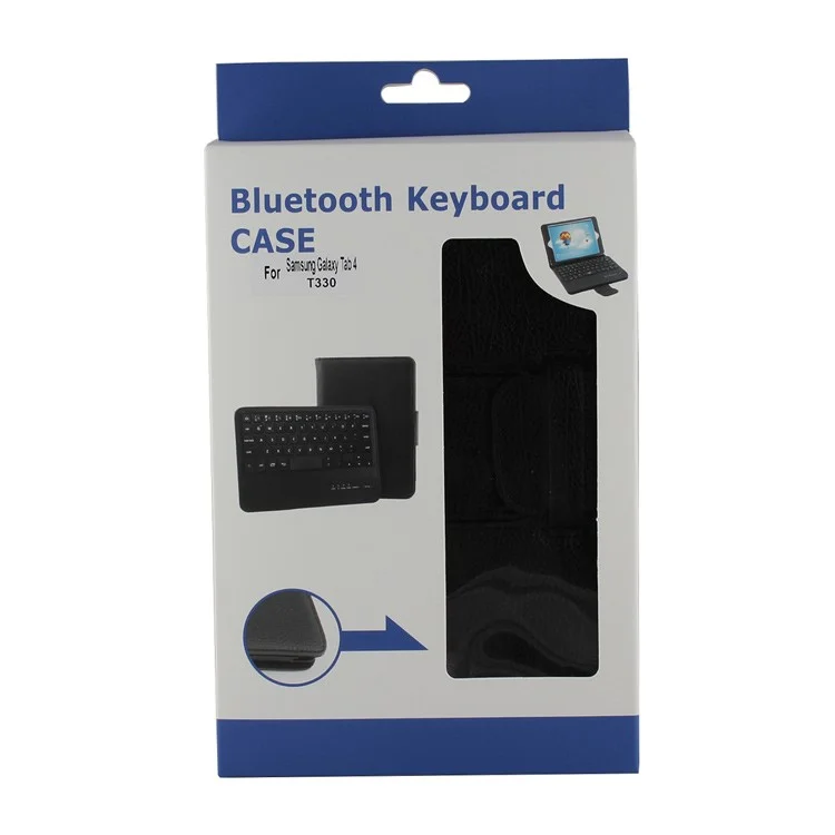 Black Lychee PU Leather Case Stand w/ Removable Bluetooth Keyboard for Samsung Galaxy Tab 4 8.0 T335 T331 T330