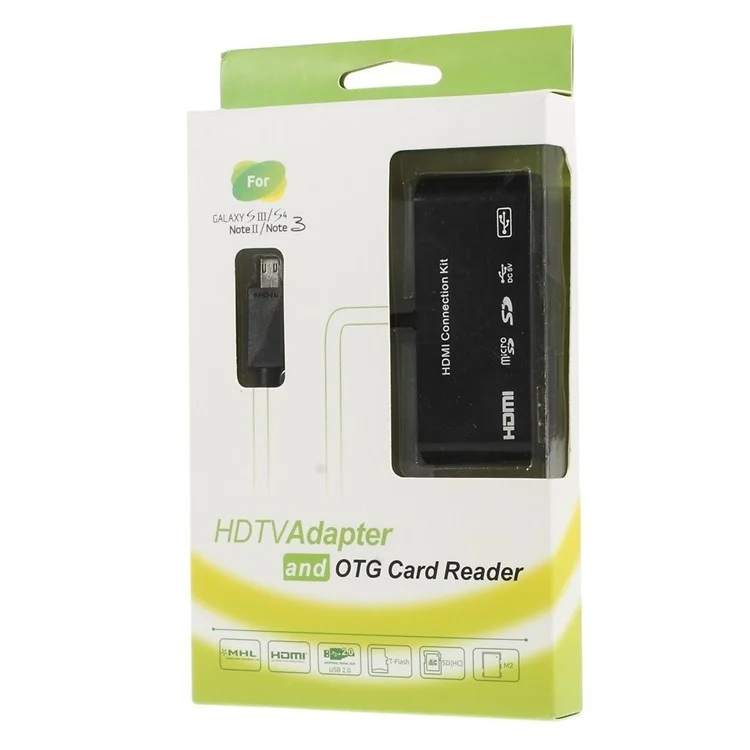 Multifunctional MHL to HDMI HDTV Adapter & OTG Card Reader Cable for Samsung Galaxy S4 S3 Note II Note 3