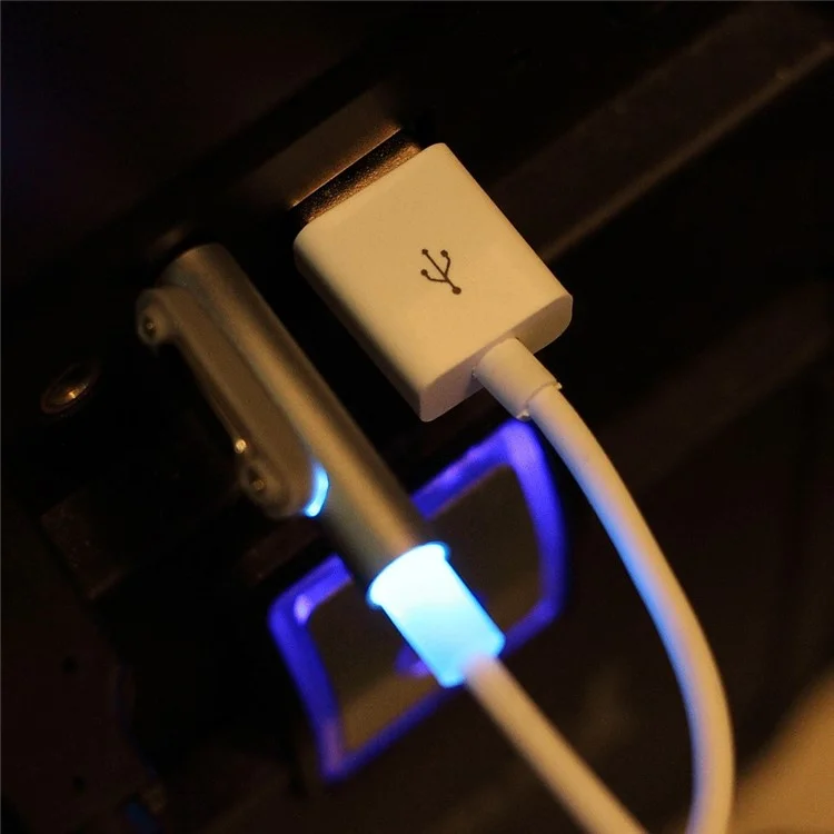 1M LED Flash USB Magnetic Charging Cable for Sony Xperia Z1 C6903 L39h / Z1 Compact D5503 / Z2 D6502 D6503