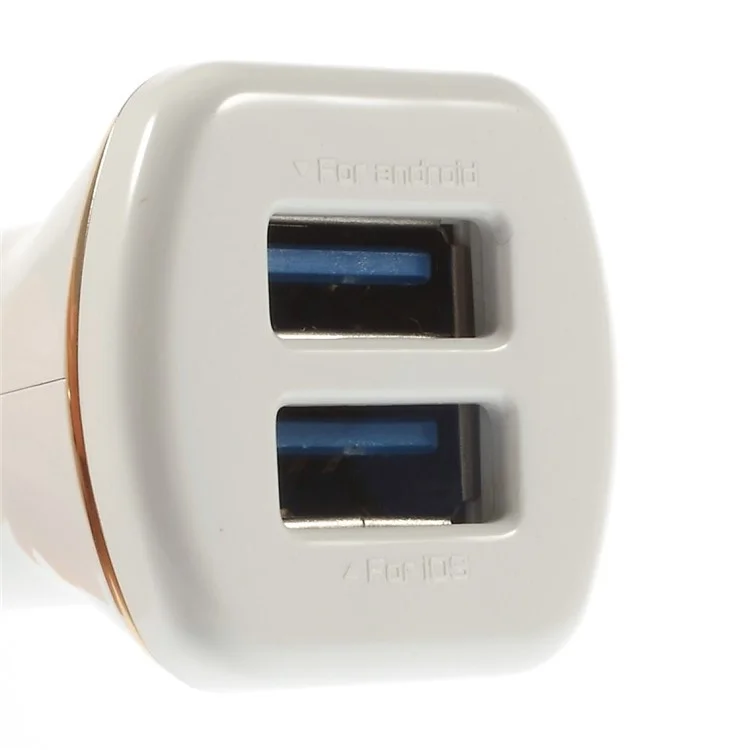 LDNIO DL-DC219 2.1A Dual USB Car Charger Adapter + Micro USB Charging Cable - White