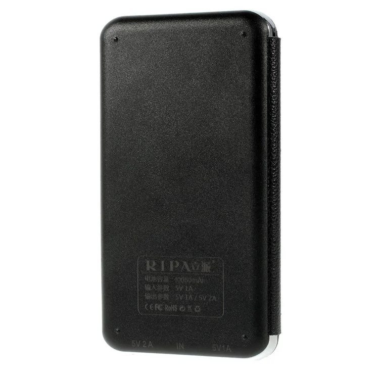 RIPA 10000mAh Dual Outputs Solar Panel Power Bank with Front Flip Cover