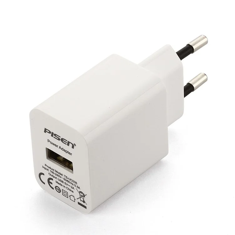Pisen I Charger 2A Power Adapter for iPhone iPad Samsung HTC - EU Plug
