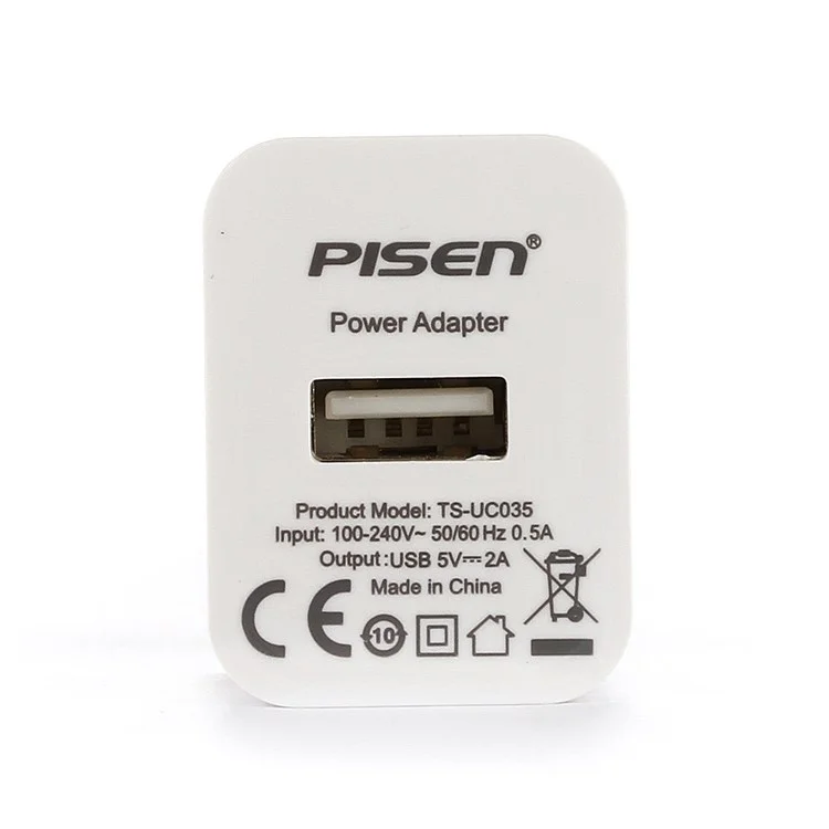 Pisen I Charger 2A Power Adapter for iPhone iPad Samsung HTC - EU Plug