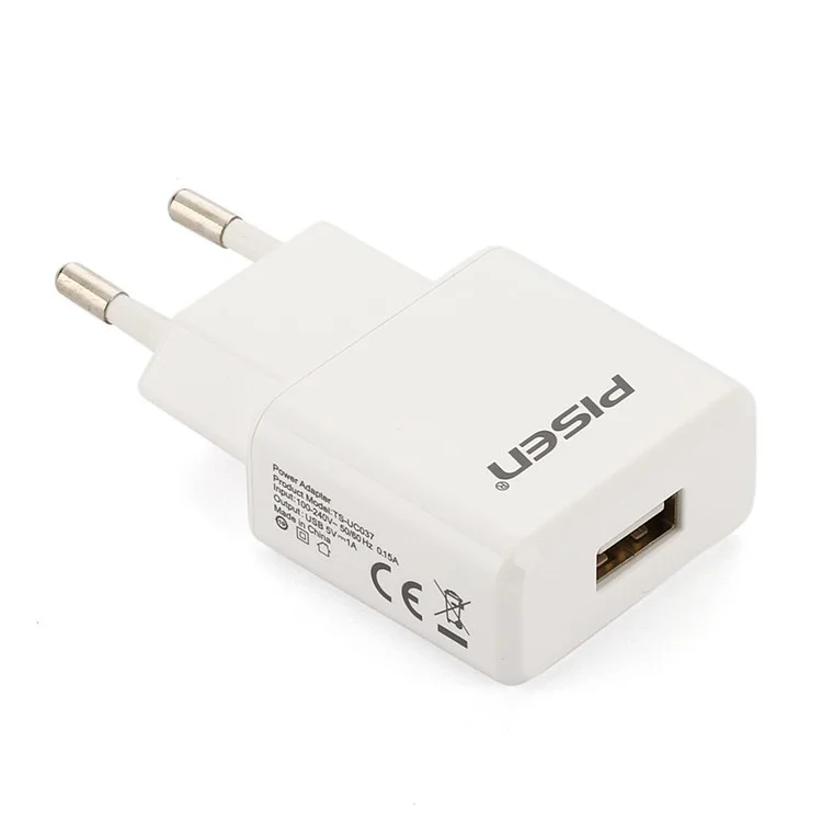 Pisen I Charger II 1A Power Adapter for iPhone iPad mini Samsung HTC - EU Plug