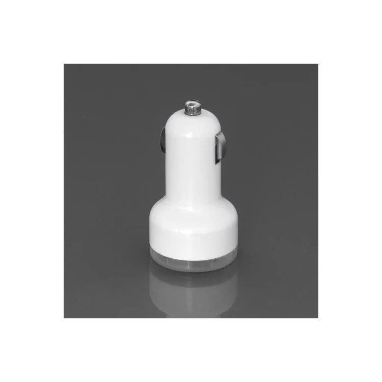Dual USB Car Charger Adapter for iPad iPhone Samsung Galaxy Tab 2.1A - White